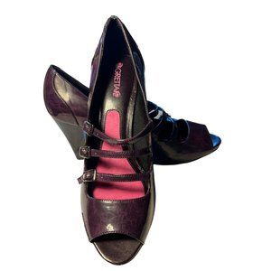 Gretta Plum Color Peep Toe Womens Shoes Grateful Womens Size 9